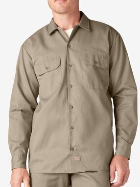 Dickies Mens Long Sleeve Workshirt - Desert Sand - Small
